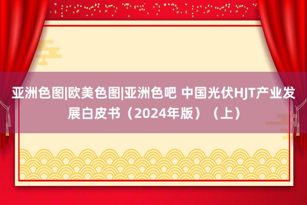 亚洲色图|欧美色图|亚洲色吧 中国光伏HJT产业发展白皮书（2024年版）（上）